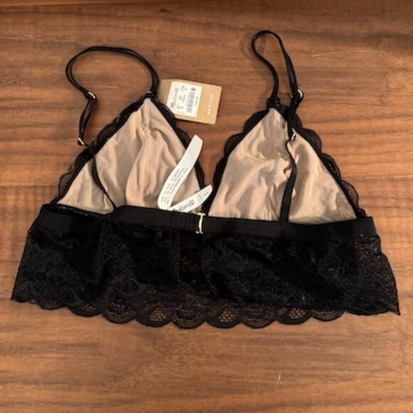 NWT Madewell Black Lace Bralette Size Medium - Picture 4 of 4